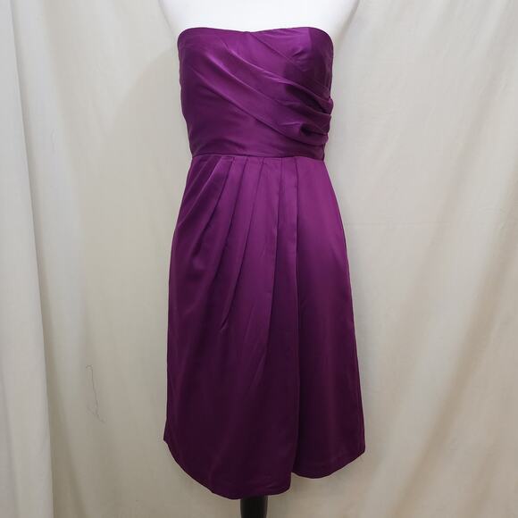 The Limited Strapless Formal Pleated Cocktail Prom Evening Dress, Purple, 6 - Picture 1 of 8